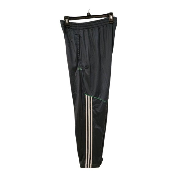 ClimaLite Adidas Mens Sz Med Athletic Pants Dark Green/White Stripe Green Logo - Picture 4 of 11